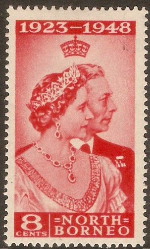 North Borneo 1948 8c Silver Wedding Stamp. SG350. - Click Image to Close